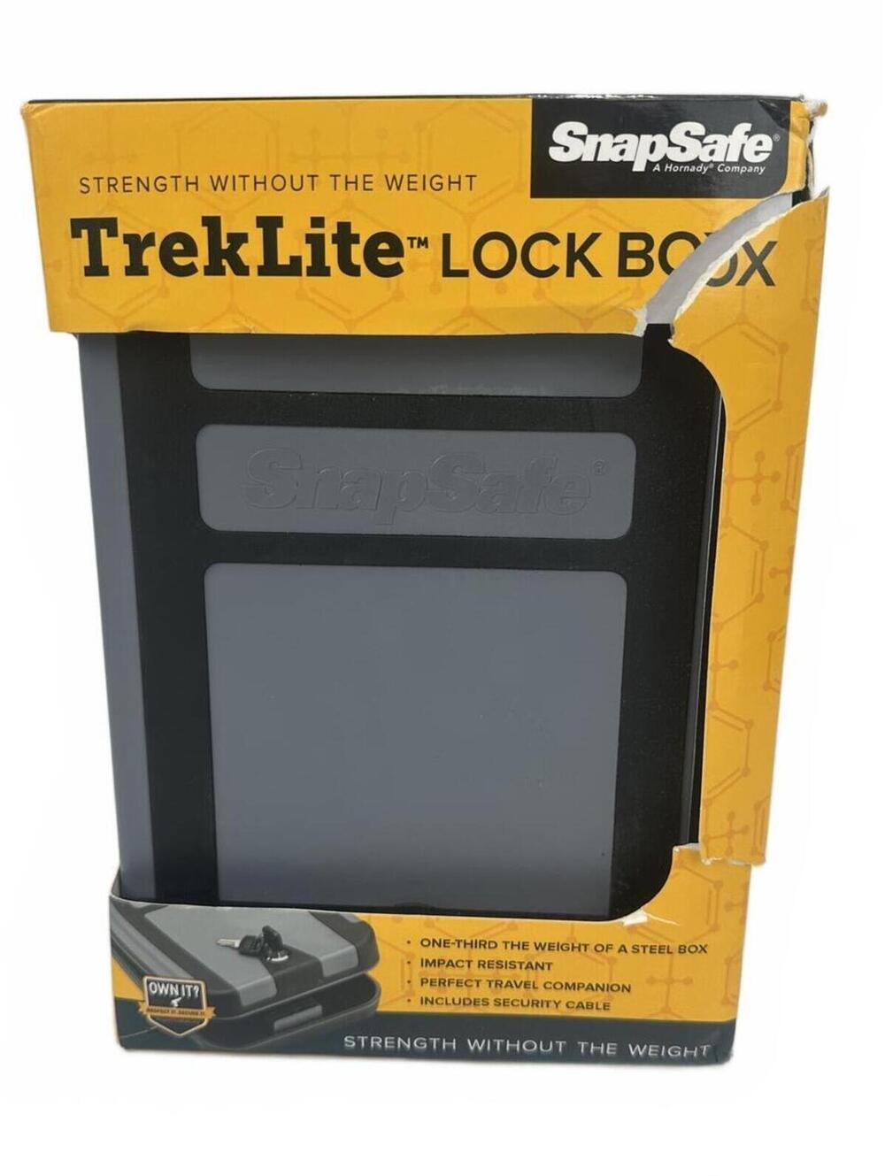 SnapSafe TrekLite Lock Box TSA Approved Portable Safe w/ Security Cable NIB